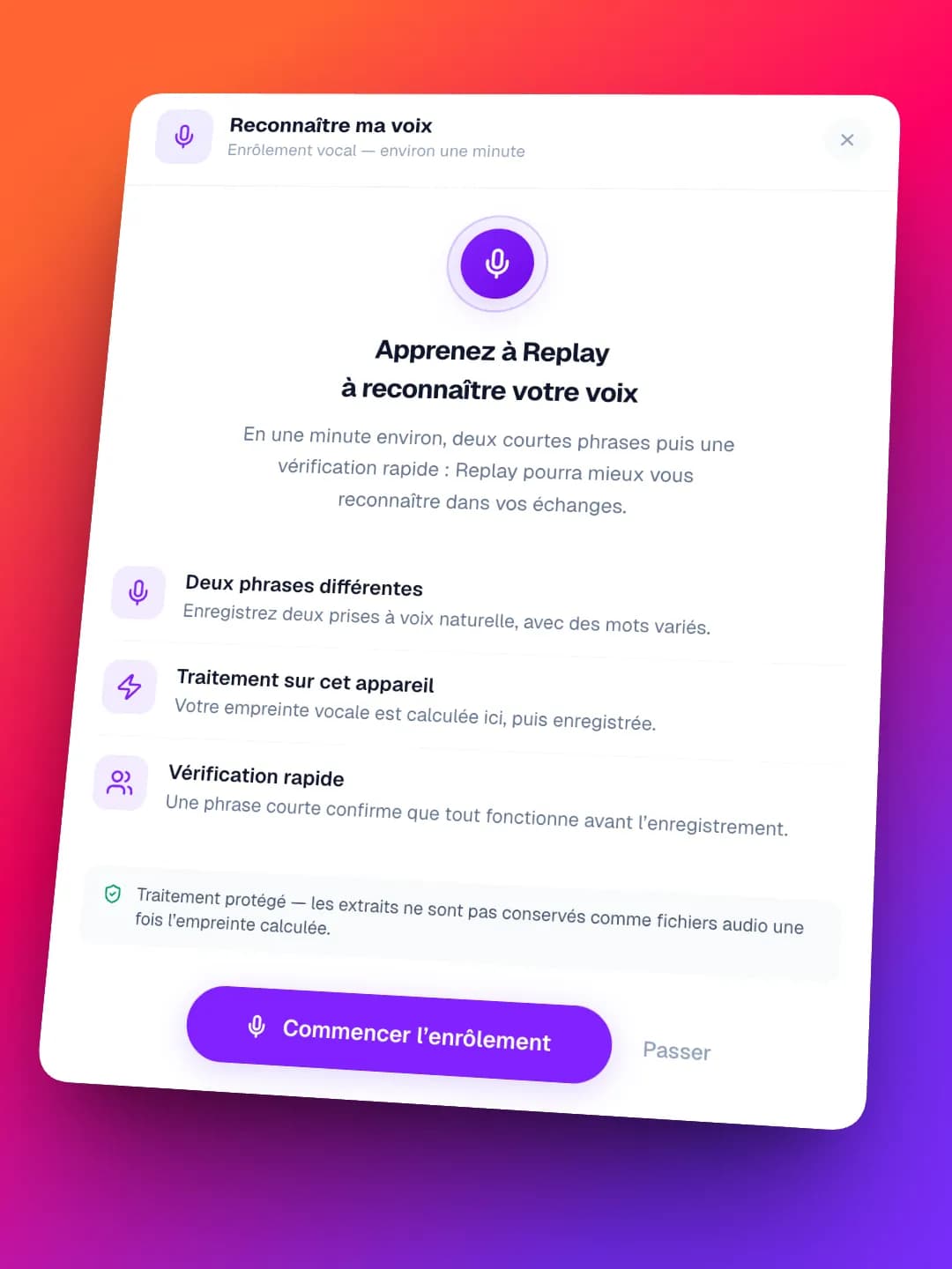 Interface Replay, mémoire des conversations